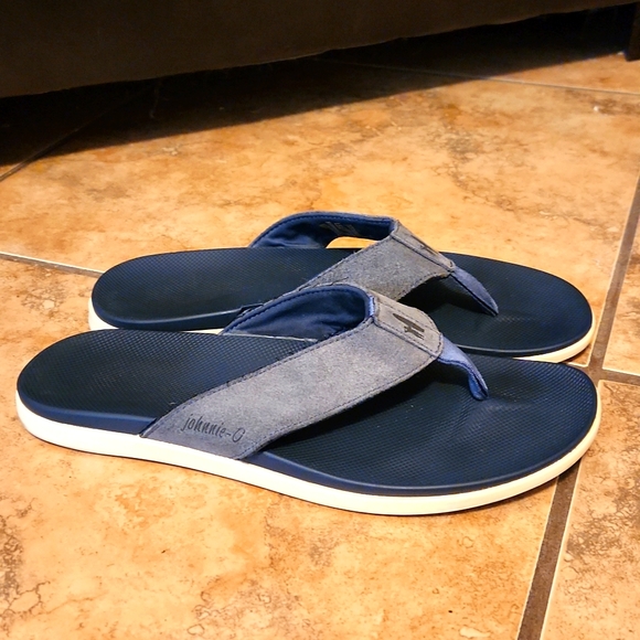 Johnnie-O Dockside Leather Men's Sandals - Picture 1 of 8